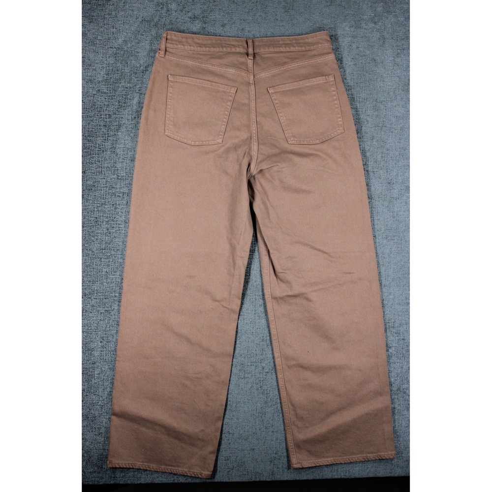 Old Navy Extra High-Rise Wide Leg Pants Brown Clay Raw Hem Secret-Slim Size 14 - Picture 9 of 11